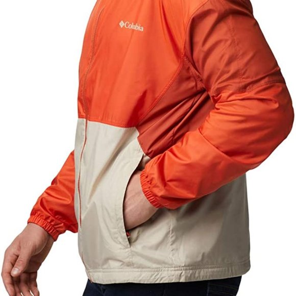 🆕Columbia Men's Point Park Lined Windbreaker,Ancient Fossil/Bonfire/Dark Sienna - Picture 5 of 7